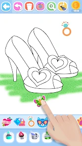 Glitter Beauty Coloring Pages screenshot