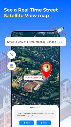 GPS Satellite Earth Map View screenshot