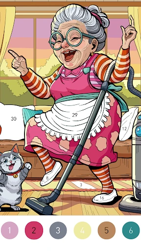 Granny Color By Number Game screenshot