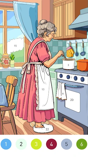 Granny Color By Number Game screenshot