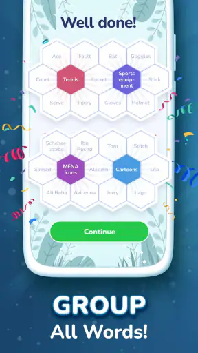 Hexa Words: Sort Associations screenshot