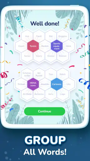 Hexa Words: Sort Associations screenshot