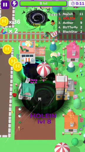 Holein eating games io offline screenshot