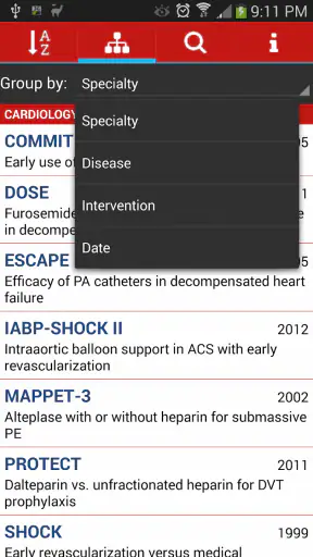 ICU Trials by ClinCalc screenshot