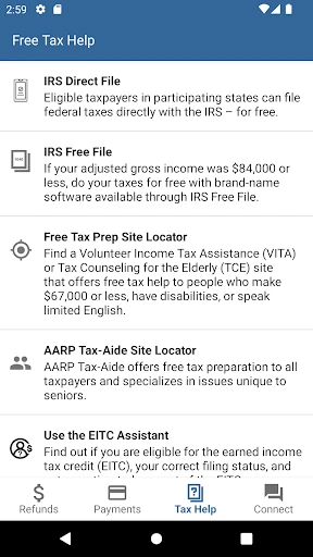 IRS2Go screenshot