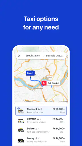 k.ride - taxi, cab, korea trip screenshot