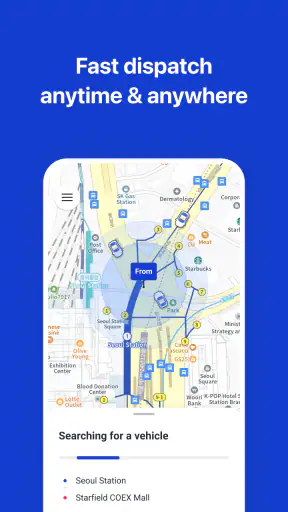 k.ride - taxi, cab, korea trip screenshot
