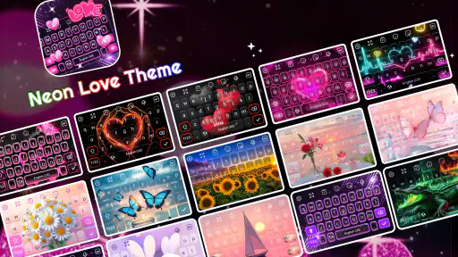 Keyboard - Neon Love Theme screenshot