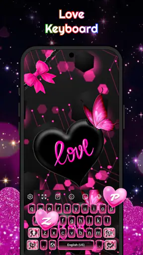 Keyboard - Neon Love Theme screenshot