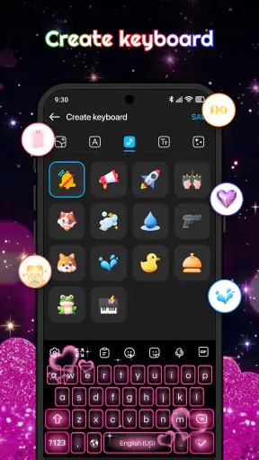 Keyboard - Neon Love Theme screenshot
