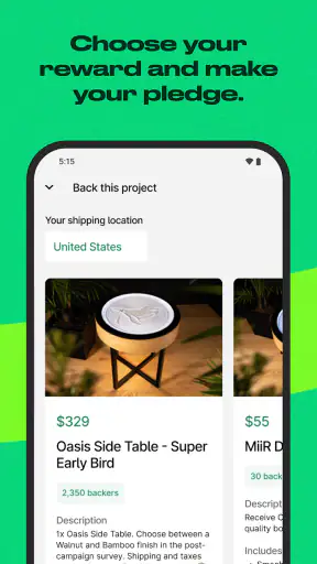 Kickstarter screenshot