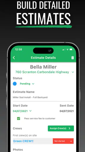 Lawn Buddy Management Software screenshot