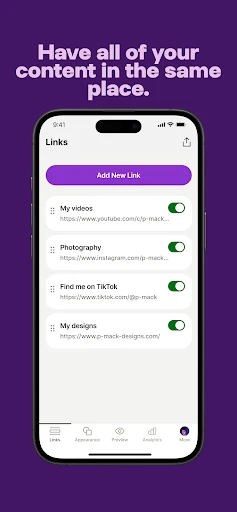 Linktree: Link in bio creator screenshot