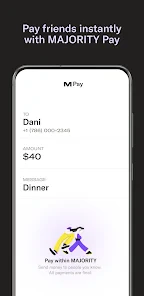 MAJORITY: Mobile banking screenshot
