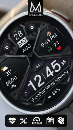 MD326 3D Modern Watch Face screenshot