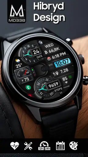 MD338 Hybrid watch face screenshot