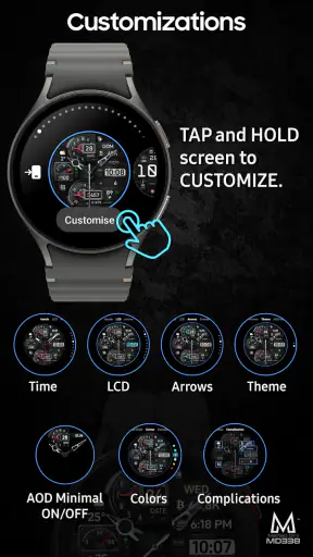MD338 Hybrid watch face screenshot