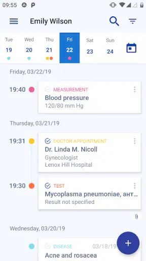 Medical records screenshot