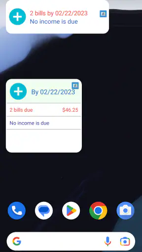 MoBill Budget and Reminder screenshot