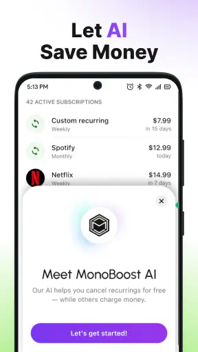 MonoBoost Cancel Subscriptions screenshot