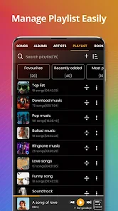 Music player screenshot