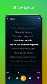 Music player screenshot