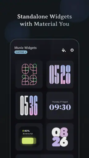 Muviz Widgets: Clock, Music., screenshot