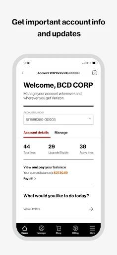 My Verizon For Business screenshot