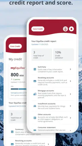 myEquifax screenshot