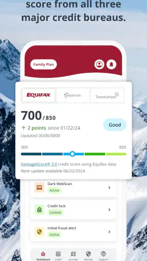 myEquifax screenshot
