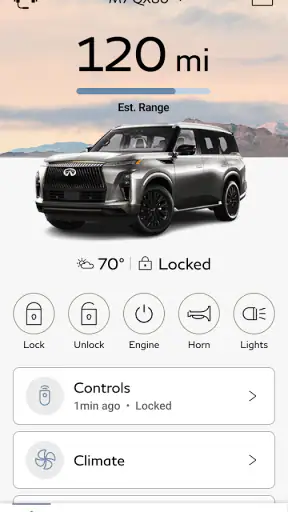 MyINFINITI App screenshot