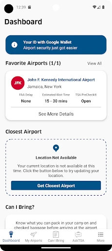 MyTSA screenshot