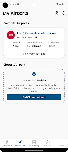 MyTSA screenshot