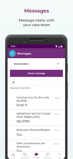 MyUPMC screenshot