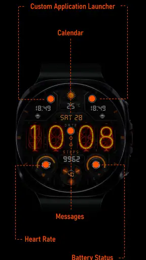 Nixie Digital - Wear OS Face screenshot