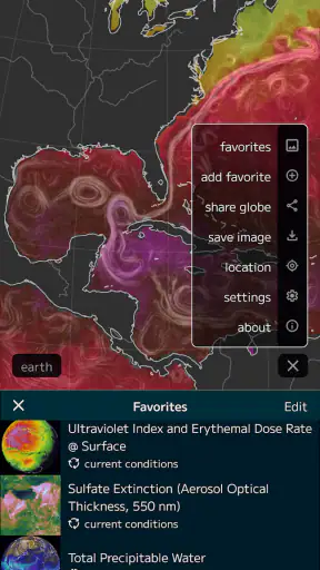 Nullschool - explore weather screenshot
