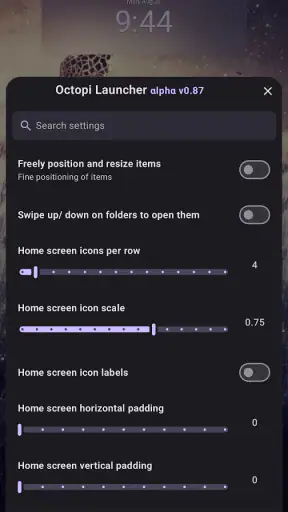 Octopi Launcher • Home Screens screenshot