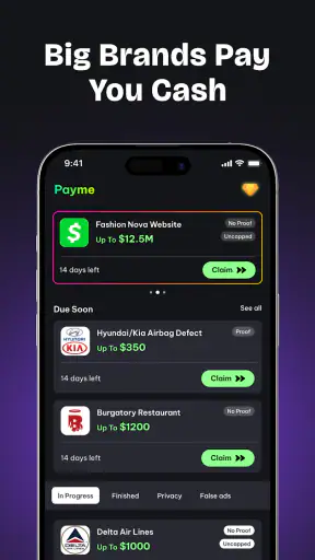 Payme: Class Action Payout screenshot
