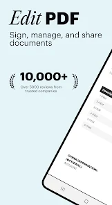 pdfFiller Edit, fill, sign PDF screenshot