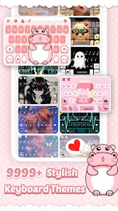 Pink Cute Hippo Theme screenshot