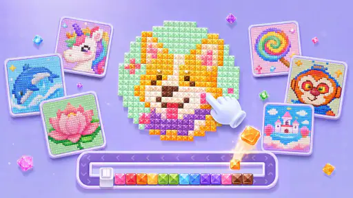 Pixel Gem Loop: Gem Coloring screenshot