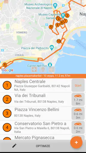 PlaceMaker Route Planner screenshot