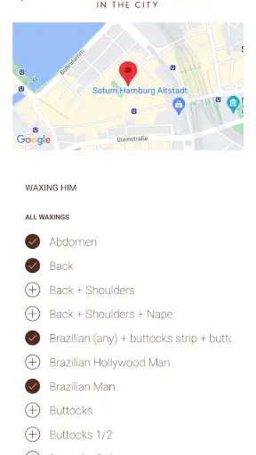 Q: Waxing Check-in screenshot
