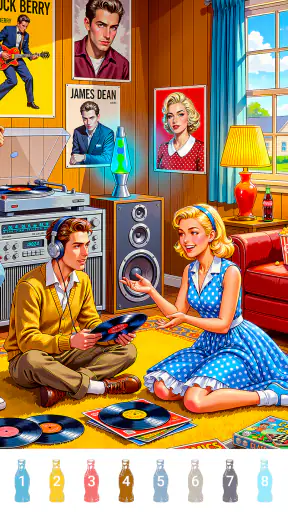 Retro Vibes Paint by Number screenshot