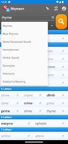 RhymeZone Rhyming Dictionary screenshot