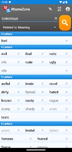 RhymeZone Rhyming Dictionary screenshot