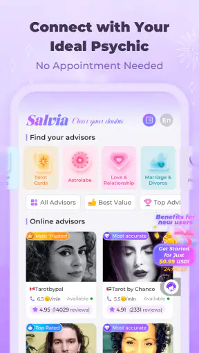Salvia - Tarot & Psychics screenshot