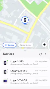 Samsung Find: Location Sharing screenshot