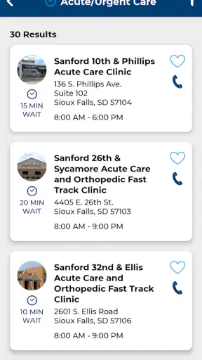 Sanford Health screenshot