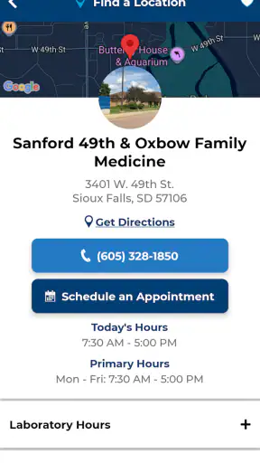 Sanford Health screenshot